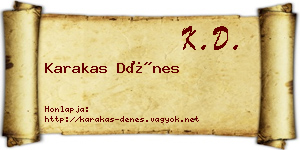 Karakas Dénes névjegykártya