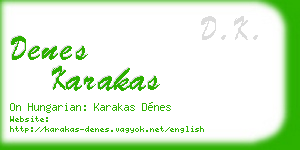 denes karakas business card